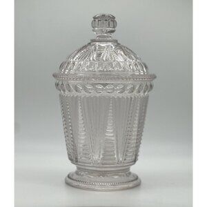 Antique EAPG 1897 McKee Adonis/Washboard/Pleat & Tuck Covered Sugar Bowl‎